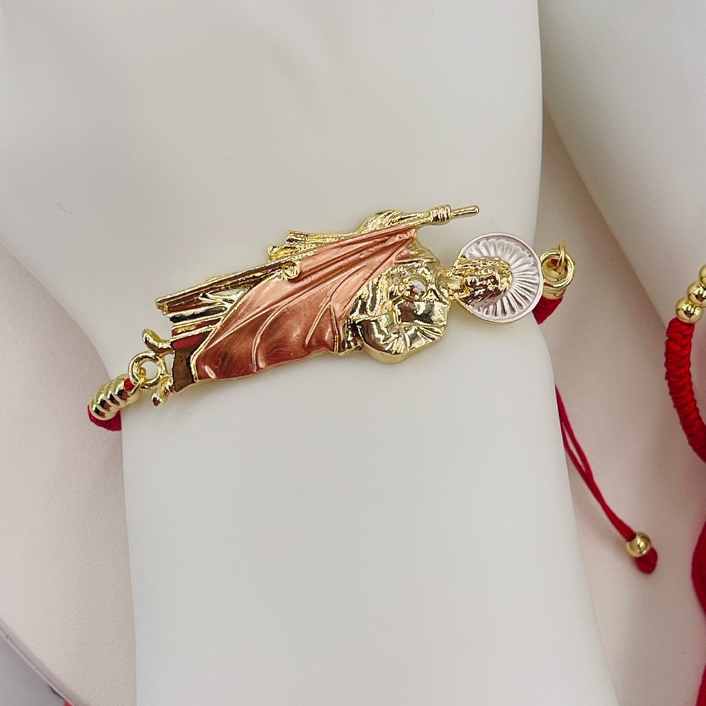 Saint Jude Thaddeus Adjustable gold plated Red Thread Bracelet